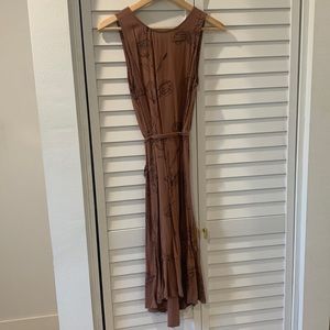 Mauve Sundress with Black Floral Detailing